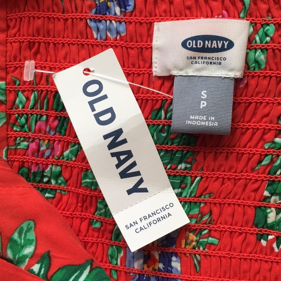 NEW Old Navy Red/Orange Hawaiian Dress - Picture 5 of 7